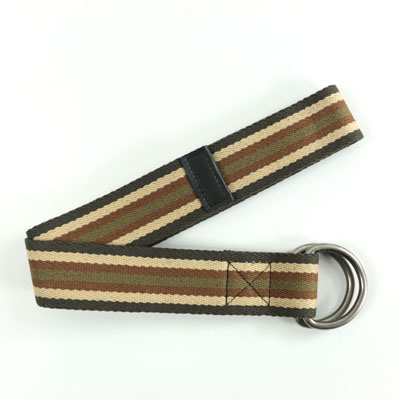 ストライプ柄Dリングキャンバスベルト
