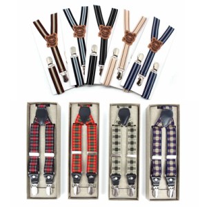 多款吊帶含格紋條紋款式搭配禮盒包裝展示